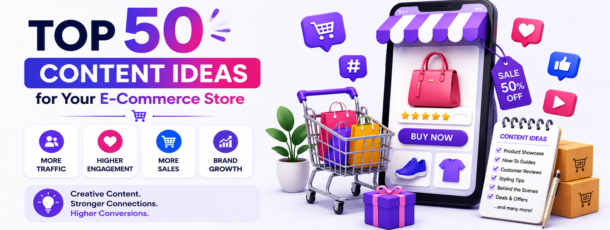 Top 50 Content Ideas for Your E-Commerce Store