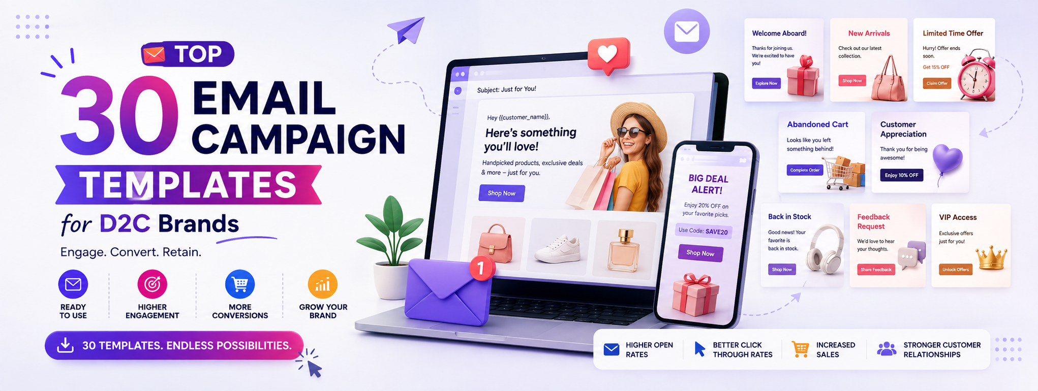 Top 30 Email Campaign Templates for D2C Brands